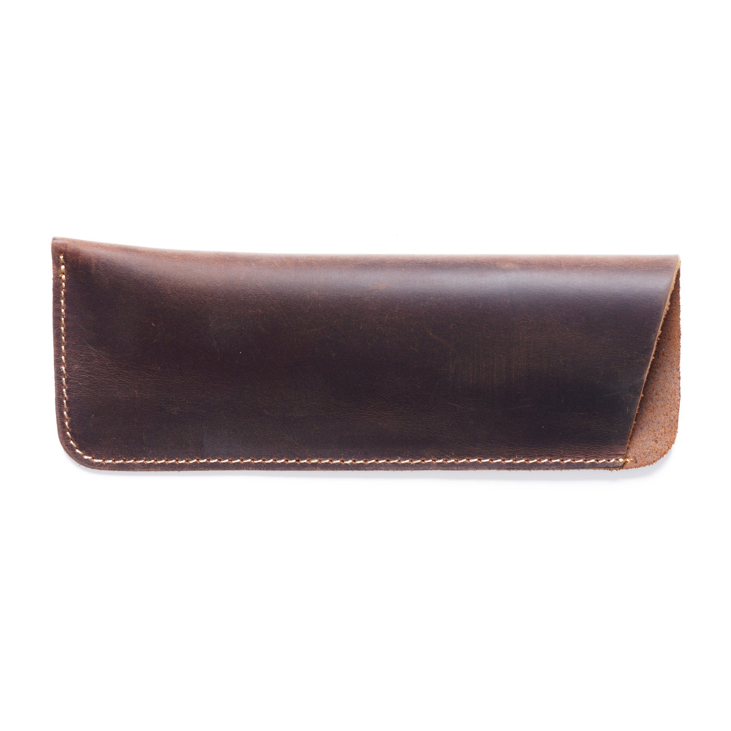 Wholesale Simple Retro Cowhide Large Capacity Pencil Case